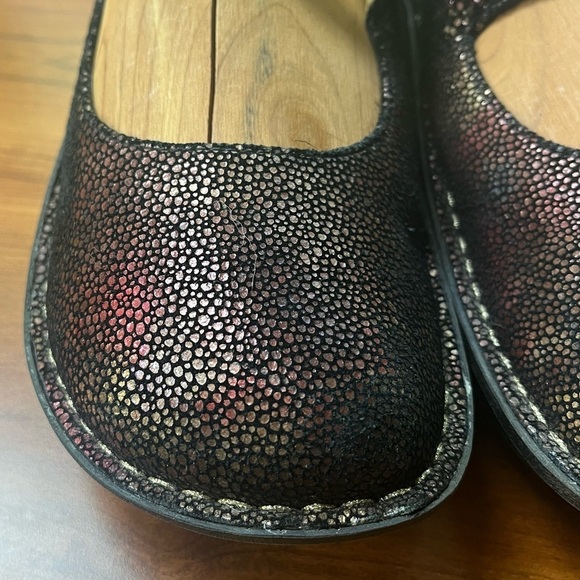 ALEGRIA Leather Mary Jane Rainbow Pink Design Shoes Clogs Size 39 9 - Picture 4 of 16